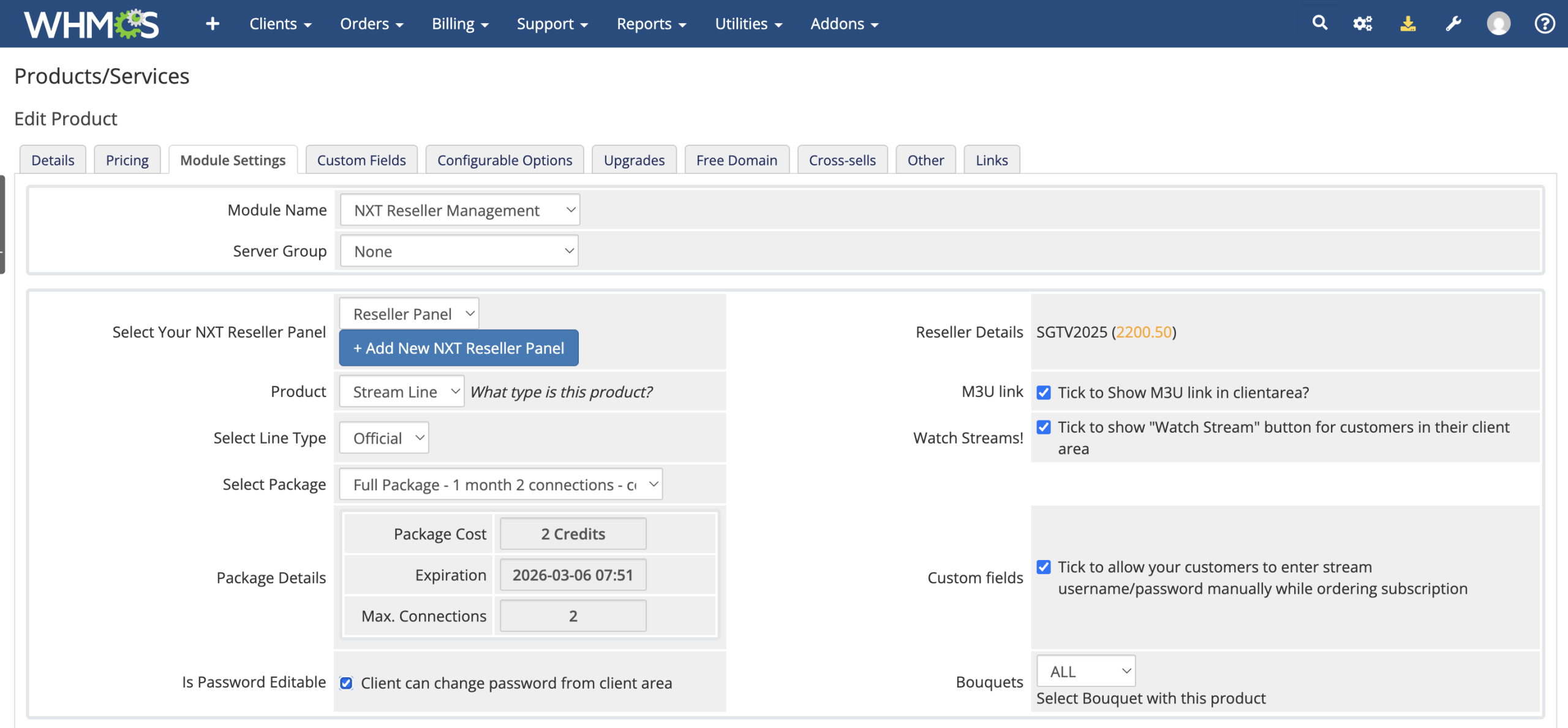 whmcs server module