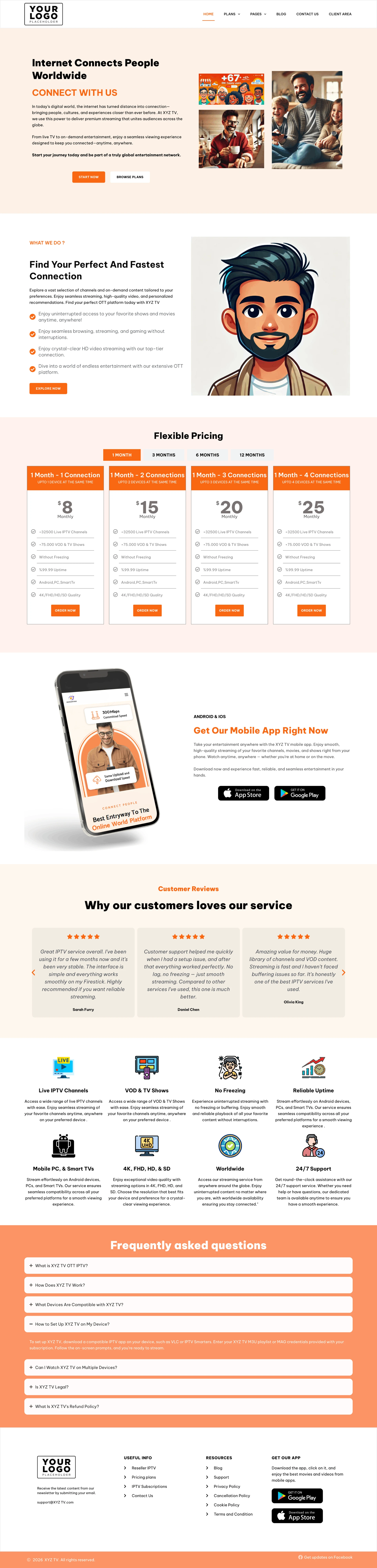 AmberConnect IPTV WordPress Theme