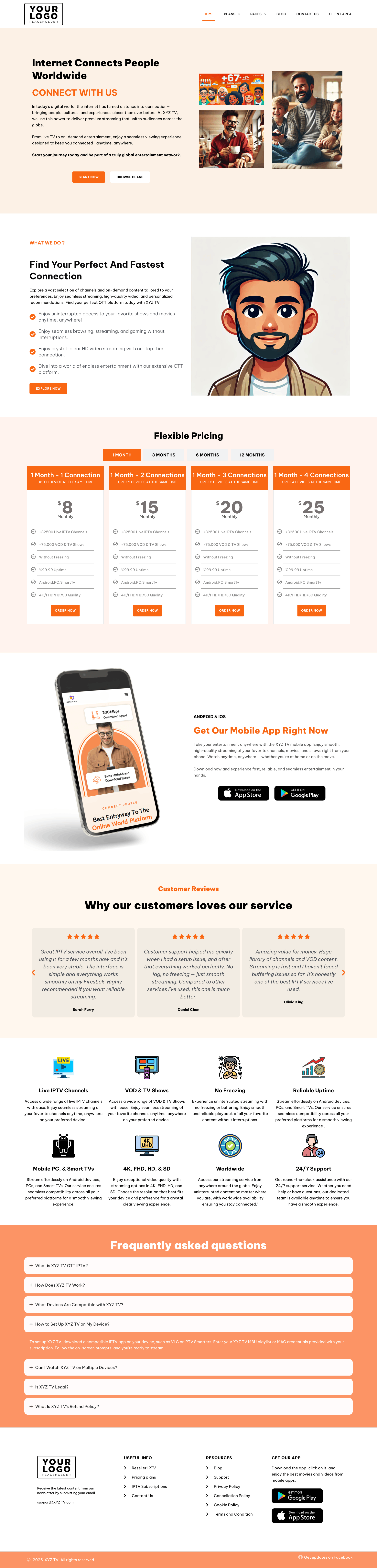 AmberConnect IPTV WordPress Theme