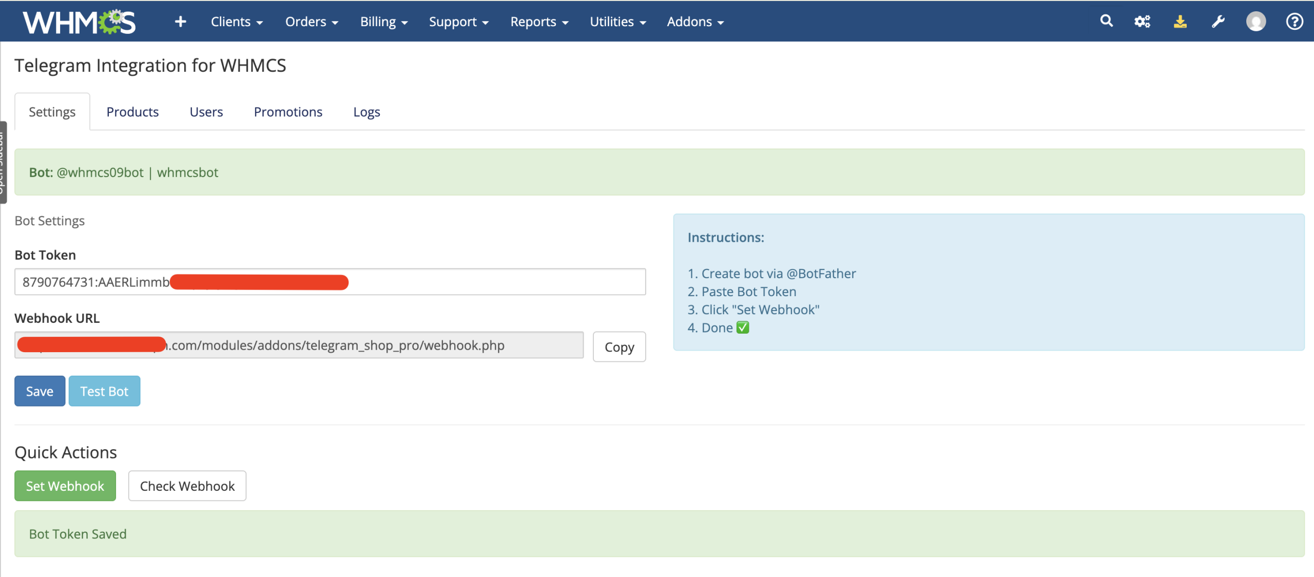Telegram Integration for WHMCS - Image 2