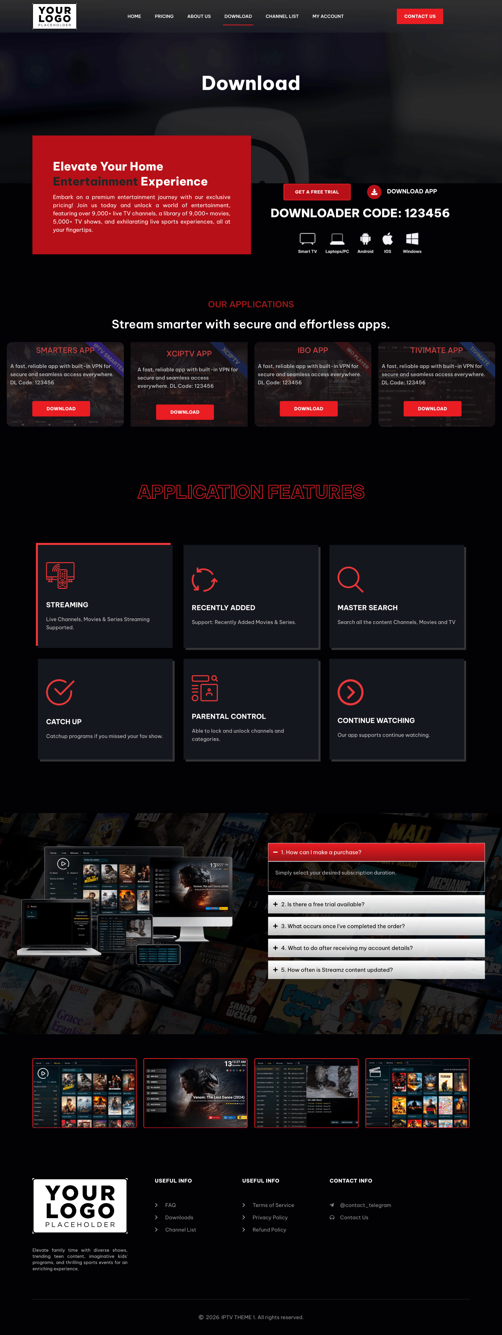 CrimsonStream IPTV WordPress Theme - Image 3