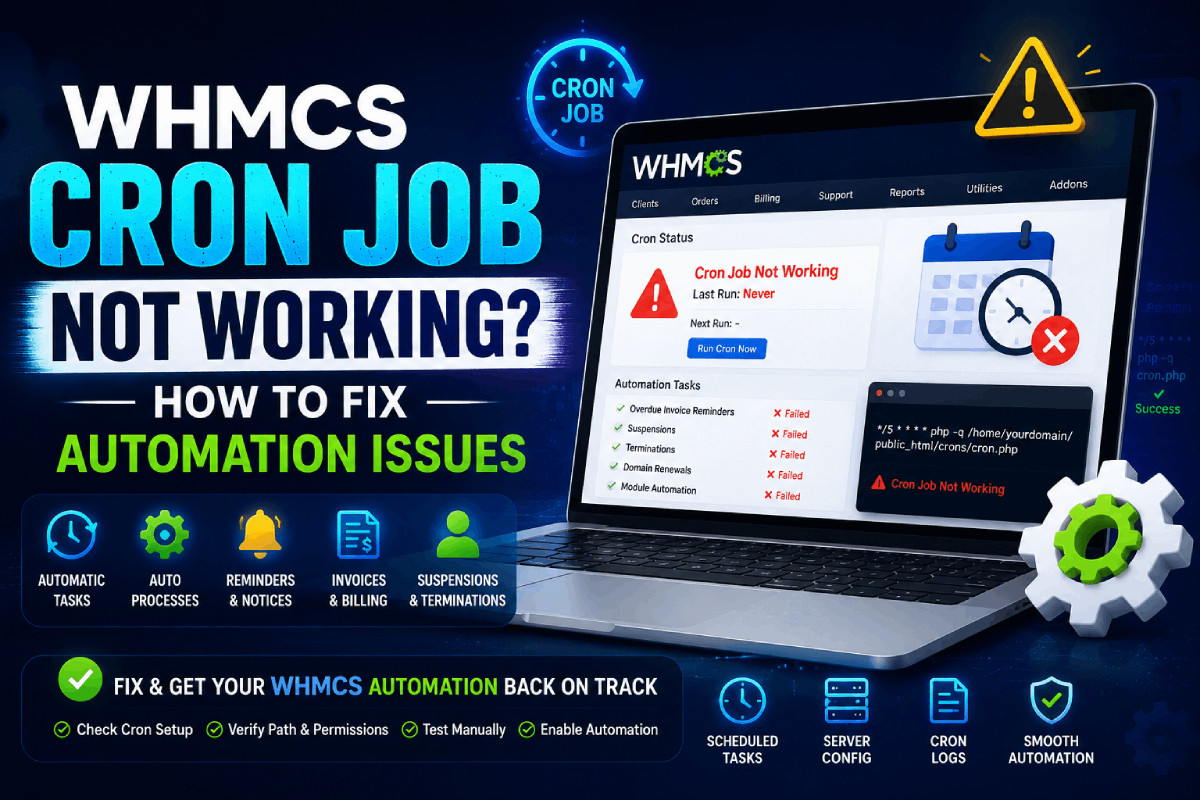 whmcs cron job not working
